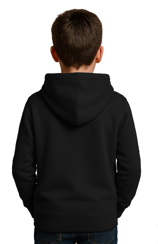 Blusa Moletom Infantil Liso Com Capuz E Bolso Canguru Preto