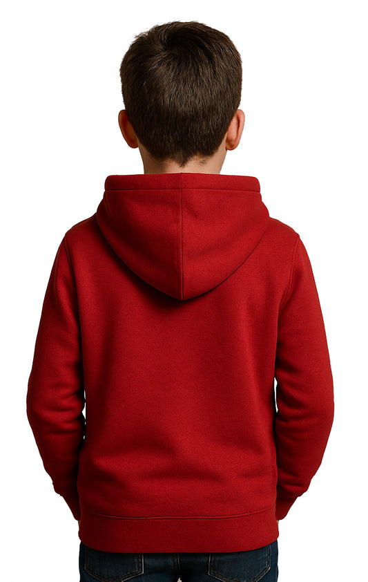 Blusa Moletom Infantil Liso Com Capuz E Bolso Canguru Vermelho
