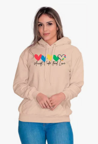 Moletom Liso Feminino Estampado Love Corações