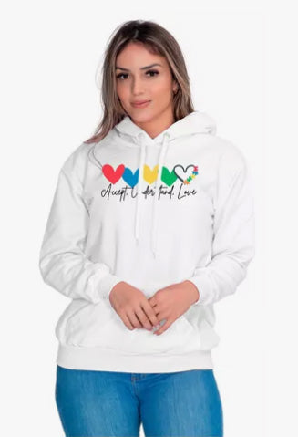 Moletom Liso Feminino Estampado Love Corações