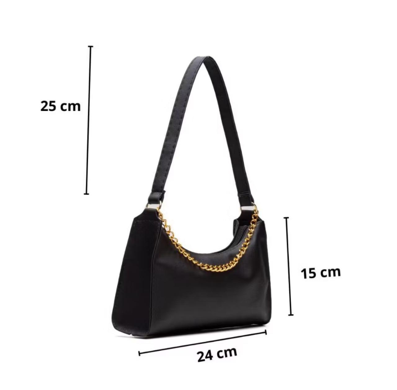 Bolsa Baguete Feminina Preta