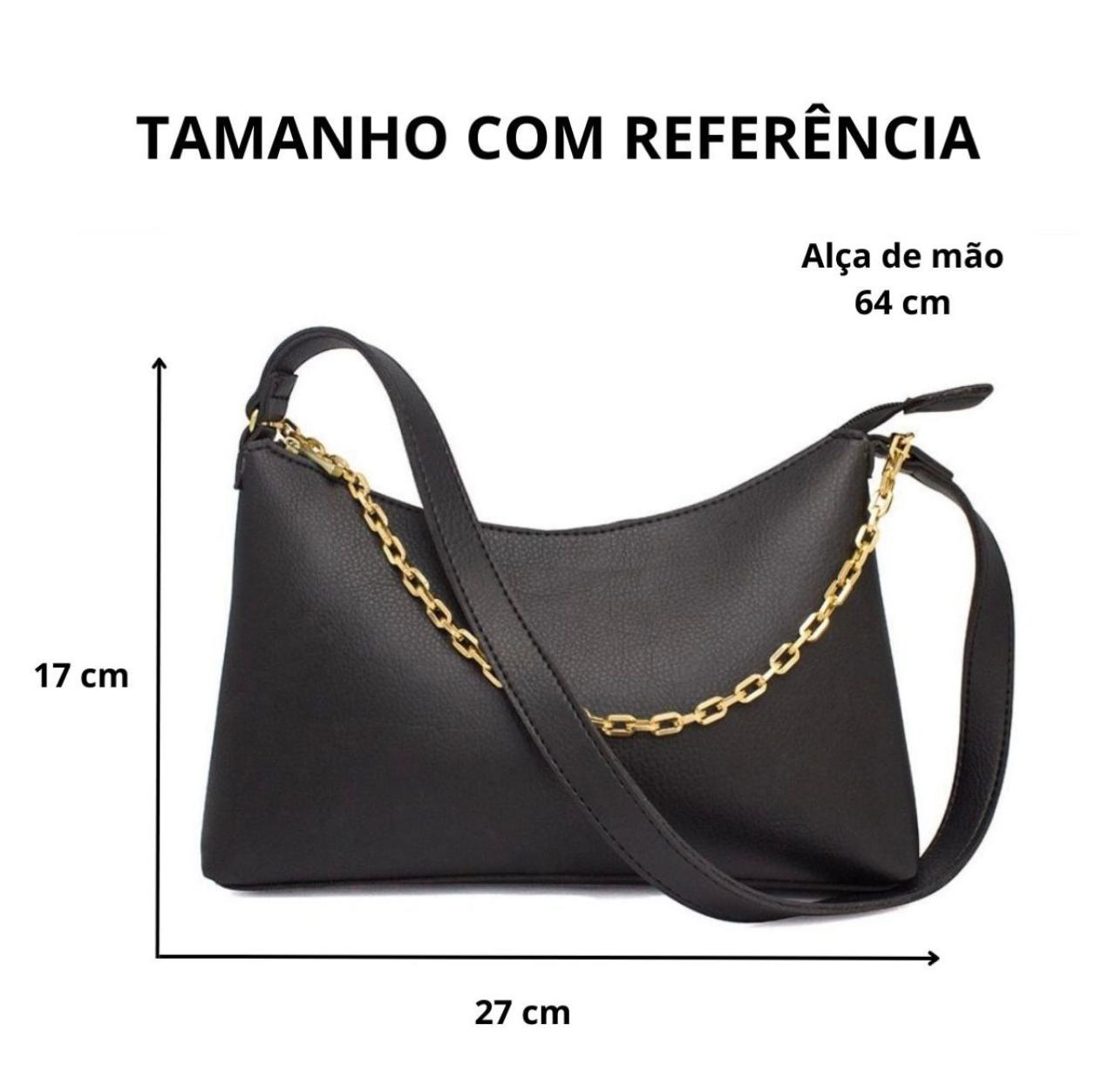 Bolsa Baguete Feminina Preta