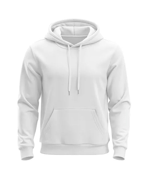 Moletom Liso Masculino Flanelado Blusa De Frio Com Capuz Branco