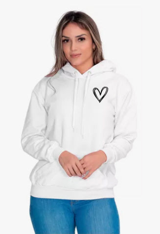 Moletom Liso Feminino Estampado Coração