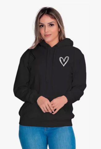 Moletom Liso Feminino Estampado Coração