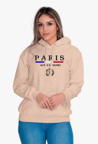 Moletom Liso Feminino Estampado Paris