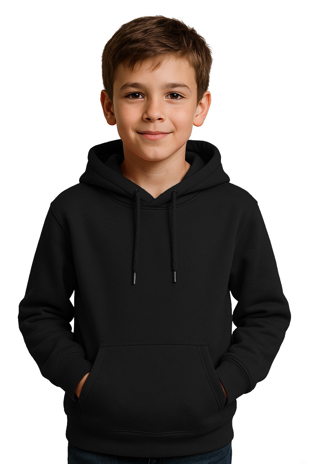 Blusa Moletom Infantil Liso Com Capuz E Bolso Canguru