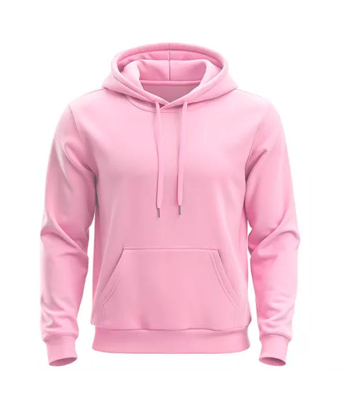 Moletom Liso Masculino Flanelado Blusa De Frio Com Capuz Rosa