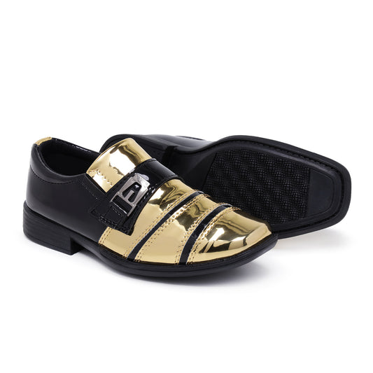 Sapato Social Infantil Dourado com Preto