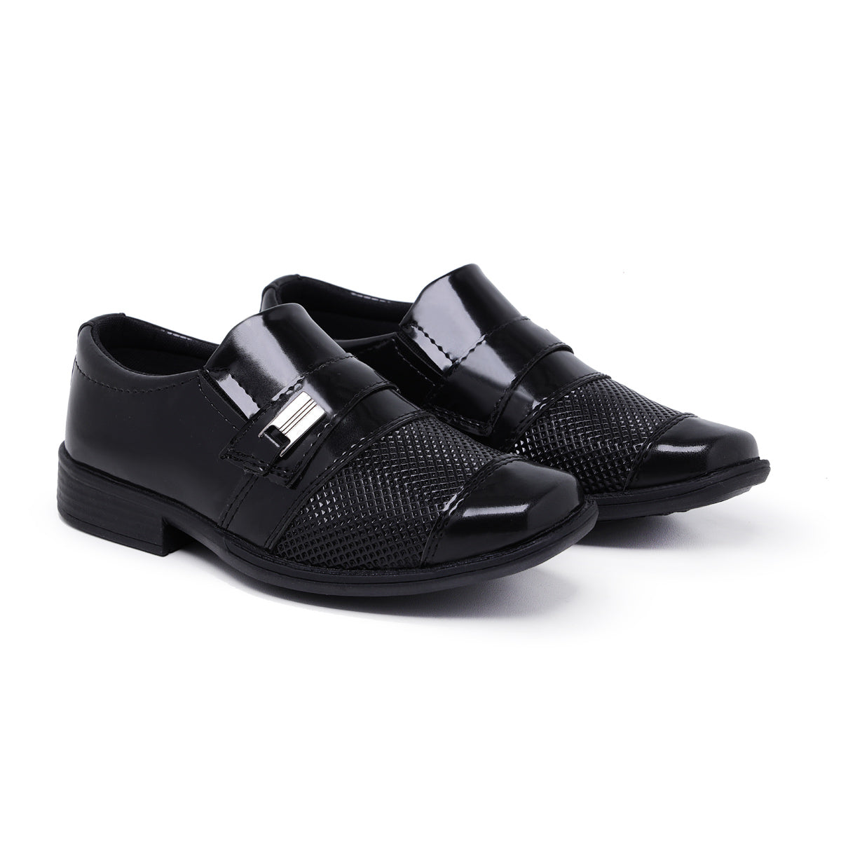 Sapato Social Infantil sapatinho masculino couro sintético casamento uniforme verniz preto