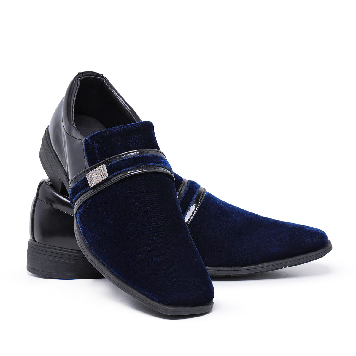 Sapato Social masculino moderno casamento brilhoso elegante verniz sintético italiano Vegano Azul