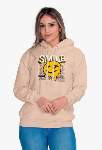 Moletom Liso Feminino Estampado Smiles