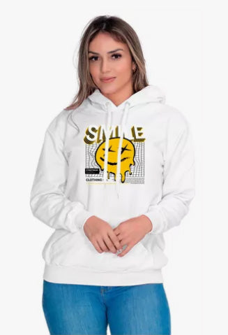 Moletom Liso Feminino Estampado Smiles