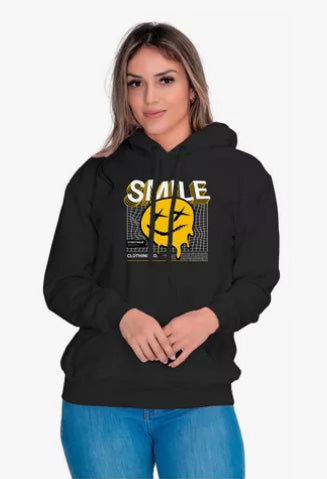 Moletom Liso Feminino Estampado Smiles