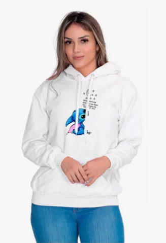 Moletom Liso Feminino Estampado Stitch