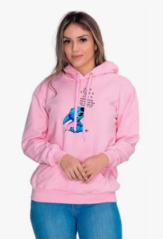 Moletom Liso Feminino Estampado Stitch