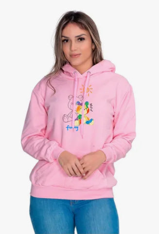Moletom Liso Feminino Estampado Ursinho Funny
